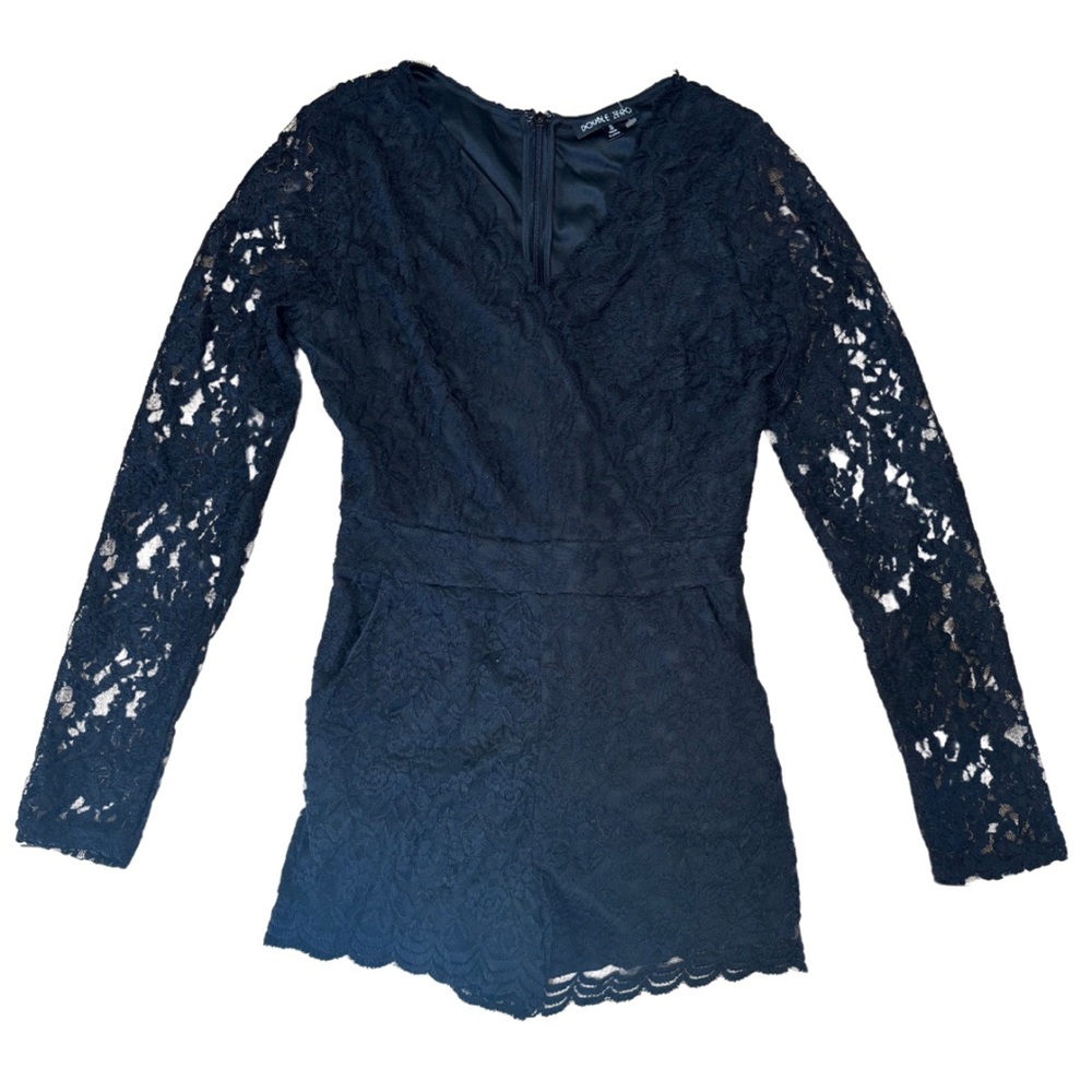 Elegant Black Lace Long Sleeve Romper